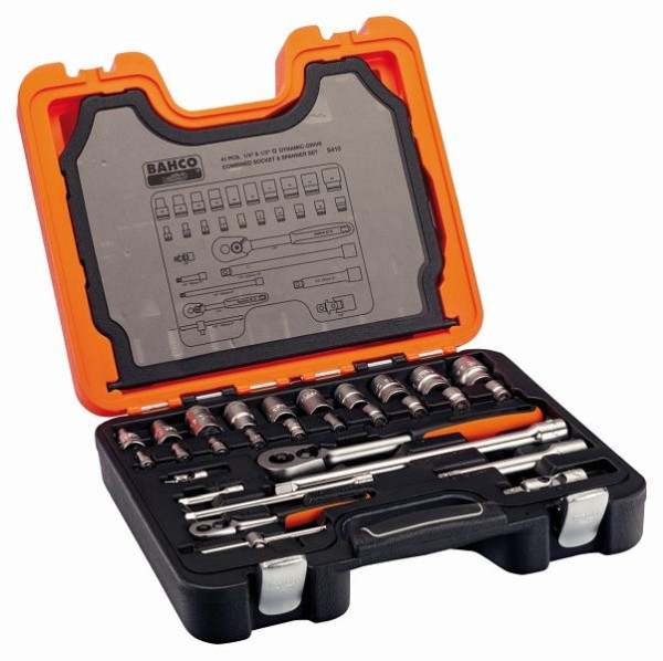 Bahco Steckschlüssel-Satz 1/2"+1/4", 41-teilig, S410, 7314153019370