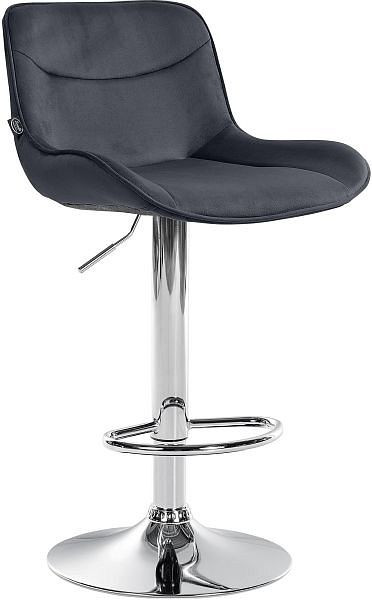 CLP Barhocker Vonore Samt chrom, schwarz, 323559, 4255716309749