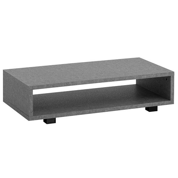 Wohnling Couchtisch 100x50x25cm Grau Sofatisch in Beton-Optik, Design Wohnzimmertisch Rechteckig mit Stauraum, Kaffeetisch Groß, WL6.935