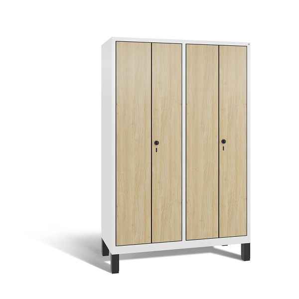 C+P Spind Evolo, 4 Abteile, H1850xB1190xT500 mm, Weiß/MDF Eiche, 48012-40 S10344