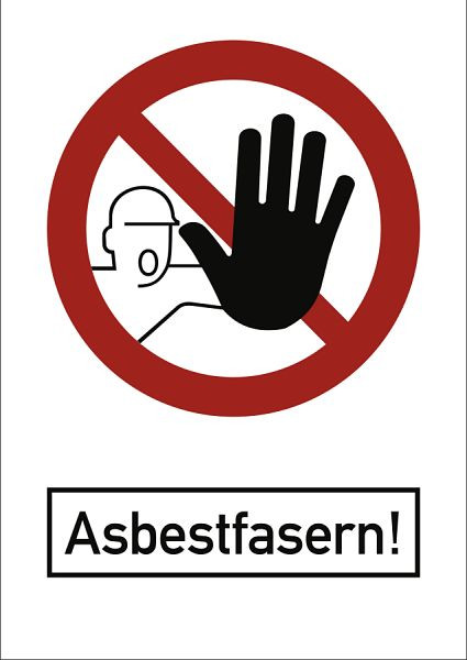 Moedel Asbestfasern!, Kombischild, Aluminium, 500x700 mm, 95308