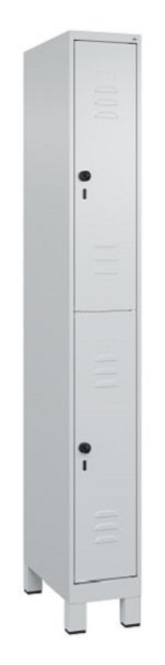 C+P Doppelstöckiger Spind Classic PLUS, Füße, 1950x250x500mm, 7035/7035, 080310-19 S10009