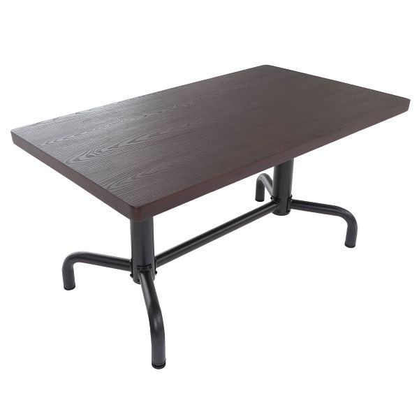 Mendler Esszimmertisch HWC-P31, Tisch Esszimmertisch, Industrial Holz 140x80cm, dunkel, schwarzes Gestell, 118694+118695