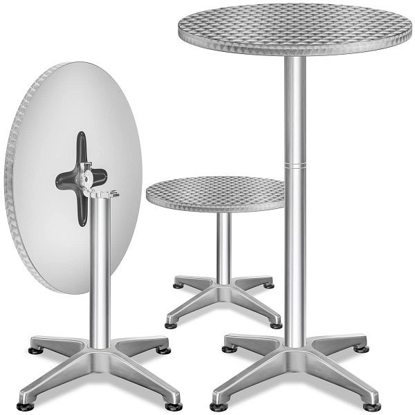 casaria Stehtisch 2er-Set Silber Alu Ø60cm klappbar, höhenverstellbar, 992416