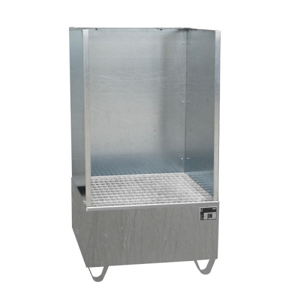 STEIN HGS Auffangwanne Serie 2000/SW, mit Spritzschutzwand, 203 Liter, ohne Farbe, feuerverzinkt, Höhe 1460mm, feuerverzinkt, 2x200 Liter Fass, 79195.0006