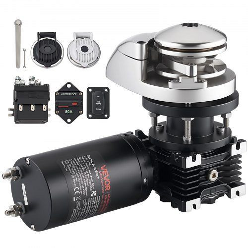 VEVOR Elektrische Ankerwinde 12V 1100W, für 1/4" Ankerkette oder 9/16-5/8" Nylonseil, Zugkraft 320kg, Edelstahl, für Boote 6–11m, DDMJCZS700LB1EKC3001V9