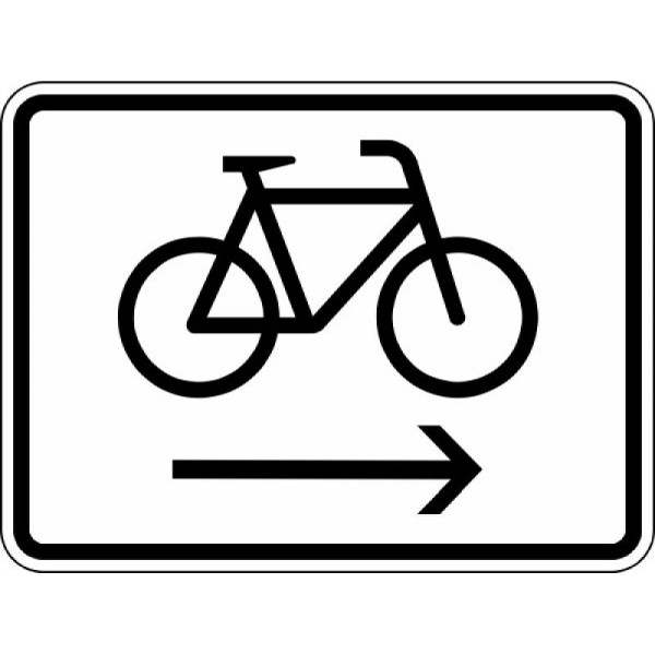Stein HGS Radfahrer Radweg rechts benutzen Nr. 2202, 600 x 450 mm, Flachform 2 mm, RA2, 2202-221