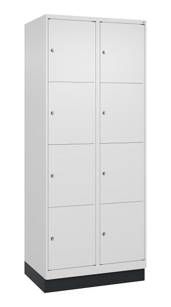 C+P Schließfachschrank Classic PLUS, Sockel, 2 Abteile mit je 4 Fächern, 1950x800x500mm, 9016/9016, 080020-224 S10017