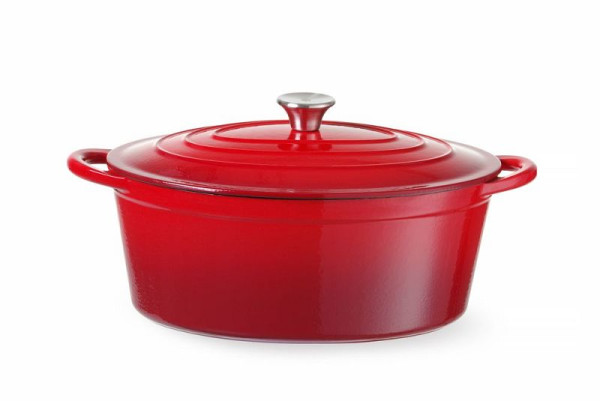 Hendi Emaillierter Gusseisentopf, 6,88L, Rot, 405 x 255 x 134mm, 626825