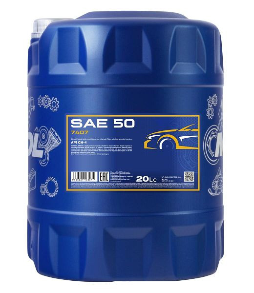MANNOL Einbereichsmotorenöl 7407 SAE 50, VE: 20 l, MN7407-20