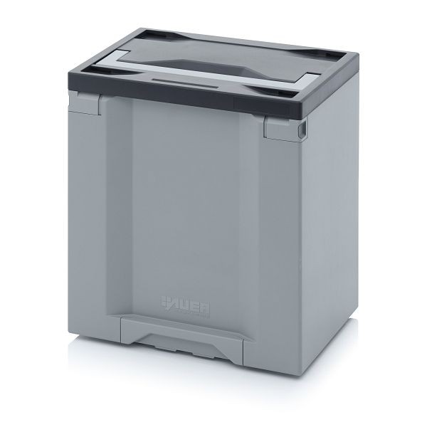 Auer Toolboxen Pro, 40 x 30 x 45 cm, Box hellgrau, Deckel dunkelgrau, TB 4344 F5