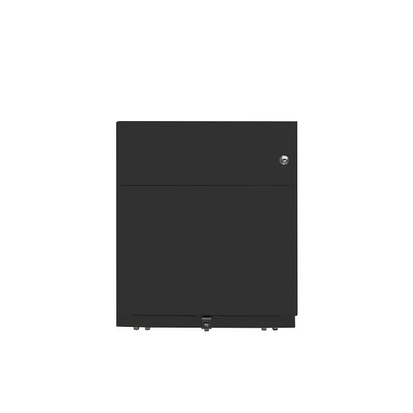 Bisley Rollcontainer Note™, 2 Schubladen, Tiefe 775 mm, Griffleiste, 633 schwarz, NWA79M7BF633