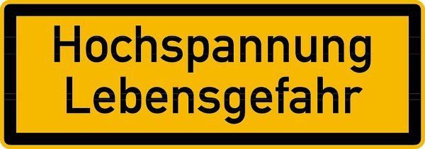 Schilder Klar Betriebsbeschilderung Hochspannung Lebensgefahr, 105x37 mm Folie selbstklebend, 7401/32