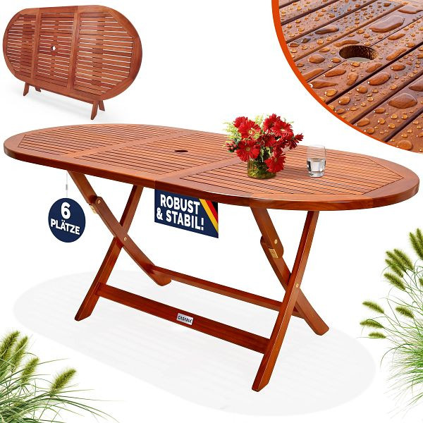 casaria Gartentisch Alabama Akazienholz FSC®-zertifiziert 160x85x75cm, 100007