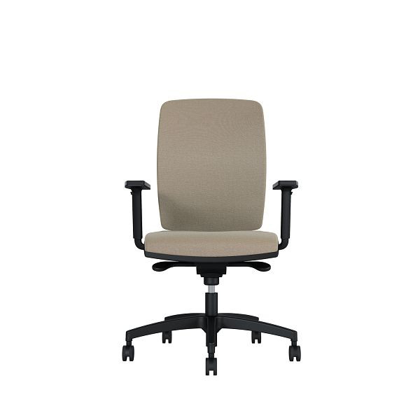 Bisley Bürodrehstuhl Cometa, Gepolsterte Rückenlehne, Höhenverstellbare Armlehnen Kunststofffußkreuz, TN9111 warm grey, COMEGKLTN9111