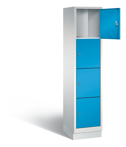 C+P Schließfachschrank Evolo, H1800xB420xT500mm, Farbe: Lichtgrau / Lichtblau, 48020-124 S10028