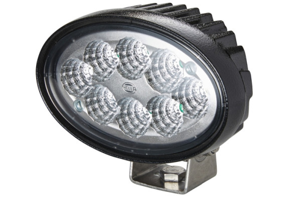 HELLA LED-Arbeitsscheinwerfer - Oval 100 - 12/24V - 1700lm - Anbau/geschraubt - schwenkbarer Montagebügel - weitreichende Ausleuchtung, 1GA 996 661-011