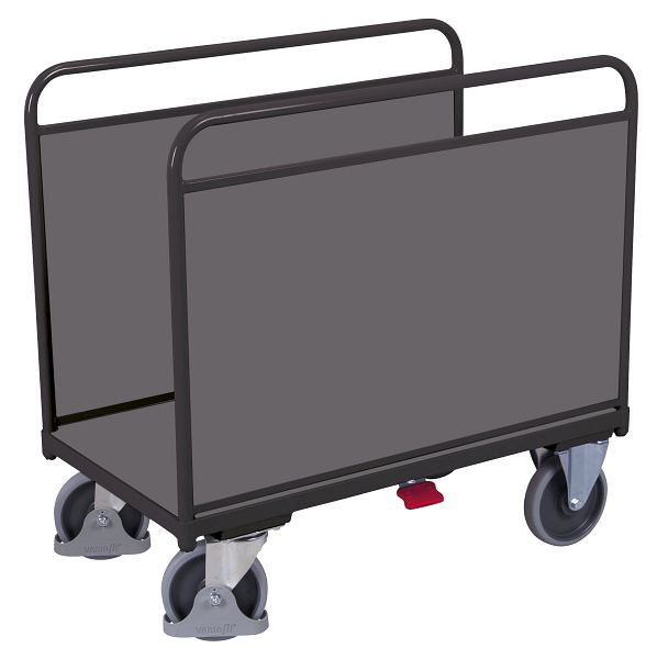 VARIOfit Seitenbügelwagen mit Holzwänden, Ladefläche: 1.060 x 640 mm, RAL 7016 anthrazitgrau, sw-700.200/AG