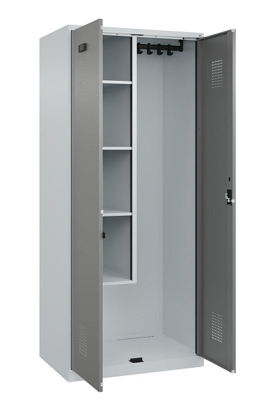 C+P Putzmittel-Spind Evolo PLUS, 2 Abteile, 1850x800x500mm, 7035/0004, Zylinderschloss, 049100-02 S10041