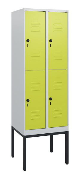 C+P Doppelstöckiger Spind Classic PLUS, Gestell, 2 Abteile, 1950x600x500mm, 7035/0024, Drehriegel, 0803305-20 S10010