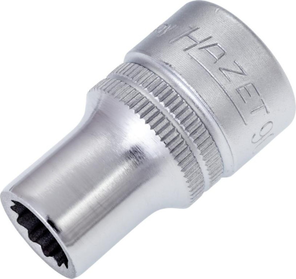 Hazet Steckschlüsseleinsatz, Doppelsechskant, Vierkant hohl 12,5 mm (1/2 Zoll), 10 mm, Mit Rändelung, 900Z-10