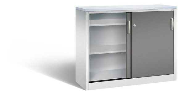 C+P Sideboard mit Schiebetüren Acurado, H1000xB1200xT400mm, Farbe: Lichtgrau / Vulkangrau, Bügelgriff, 2046-00 S10203
