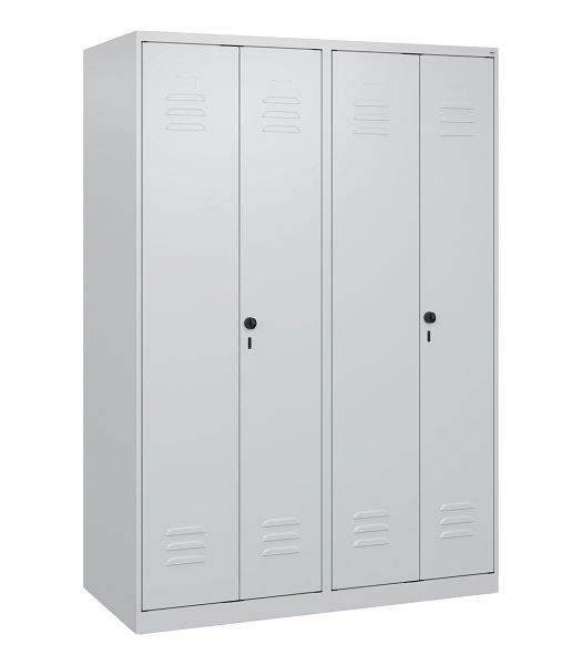 C+P Umkleidespind Classic PLUS SW, 4 Abteile, 1700x1200x500mm, 7035/7035, Drehriegel, 0800027-40 S10008