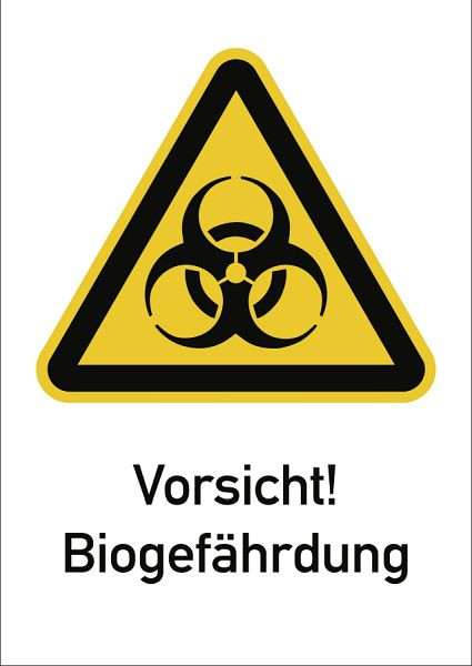 Moedel Vorsicht! Biogefährdung, Kombischild, Folie, 131x185 mm, 59819