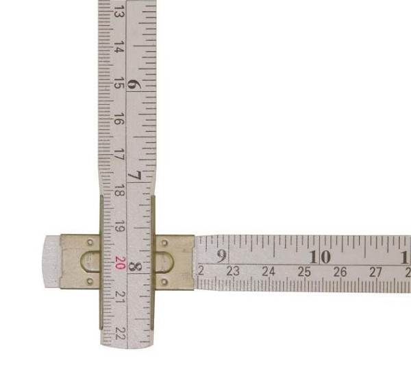 STABILA Holz-Gliedermaßstab Type 1607, 2 m, weiß, Mischskala (metrisch/imperial), VE: 10 Stück, 1133