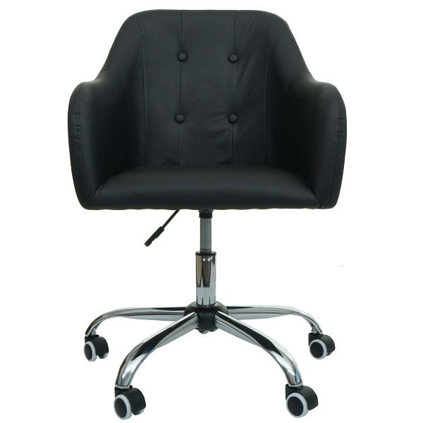 Mendler Bürostuhl HWC-L92, Drehstuhl Schreibtischstuhl Computerstuhl Bürosessel Stuhl, mit Armlehne, Kunstleder schwarz, 103125