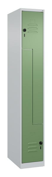 C+P Z-Spind Classic PLUS, 2 Abteile, 1850x300x500mm, 7035/6011, Drehriegel, 080003-102 S10013