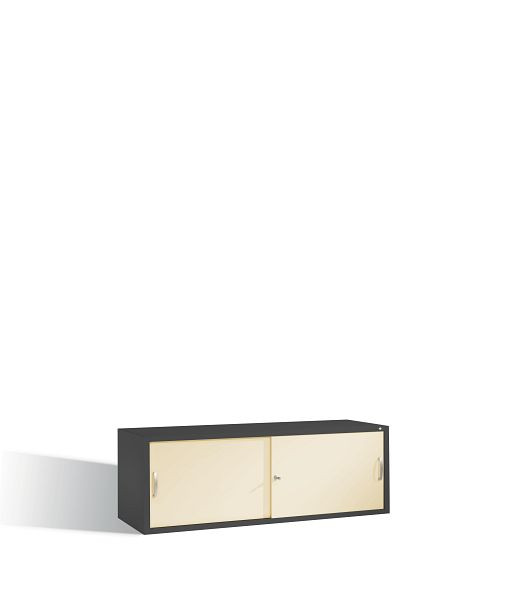 C+P Aufsatzschrank Acurado, H500xB1600xT500mm, Farbe: Schwarzgrau / Perlweiß, Bügelgriff, 1 OH, 2154-00 S10088