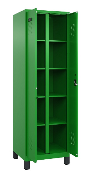 C+P Wäsche-Spind Evolo PLUS, mit Füßen, 2 Abteile, 1950x600x500mm, 6037/6037, Verschluss Zylinderschloss, 049012-20B S10053