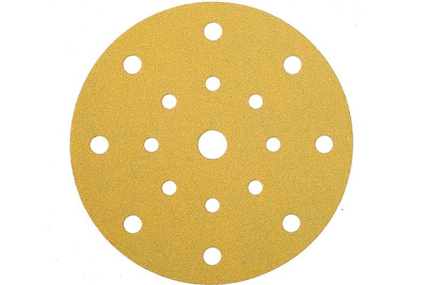 Mirka Schleifscheibe GOLD 150mm Grip 17-fach gelocht P100, VE: 100 Stück, 2367909910