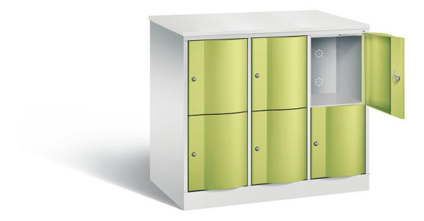 C+P XL-Schließfachschrank Resisto, H1077xB1148xT640mm, Farbe: Lichtgrau / Viridingrün, 8472-373 S10067