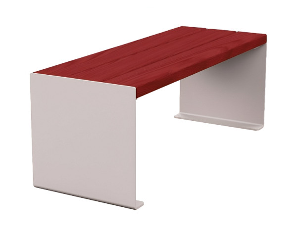 Procity Sitzbank Kube, 1200 mm, Stahl & Holz Ohne Rückenlehne, Mahagoni/RAL 7044, 306390.7044.ACAJ