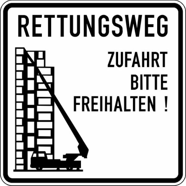 Stein HGS Rettungsweg Zufahrt bitte freihalten! Nr. 2441, Flachform 2 mm, RA2, 2441-121