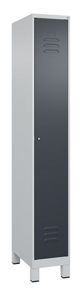 C+P Umkleidespind Classic PLUS, Füße, 1950x300x500mm, 7035/7016, Zylinderschloss, 080010-10 S10023