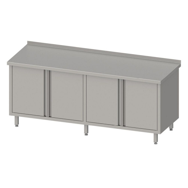 Stalgast Arbeitsschrank mit Flügeltüren 2000x700x850mm, mit Aufkantung, verschweißt, VAS20701A