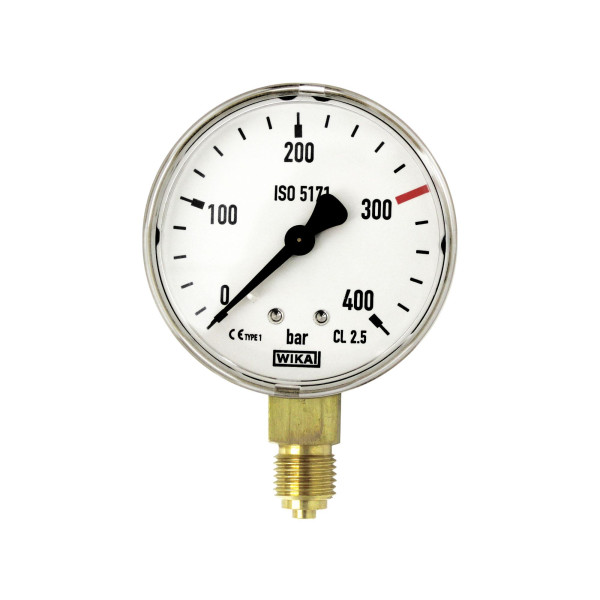 Riegler Inhaltsmanometer für Flaschendruckminderer, O2, G1/4, 0-400 bar, Ø 63, 146824