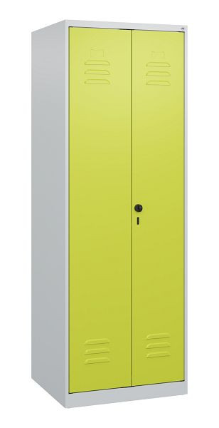 C+P Umkleidespind Classic PLUS SW, 2 Abteile, 1700x600x500mm, 7035/0024, Drehriegel, 0800027-20 S10009