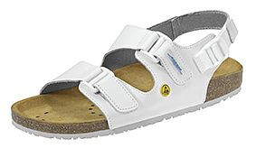 ABEBA ESD-Berufsschuhe Nature Sandale weiß ESD, OB, 2 verstellbare Ristriemen, Fersenriemen feststehend, verstellbar, Glattleder, 4090-38