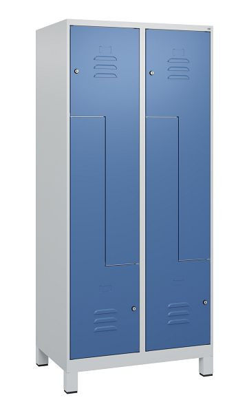 C+P Z-Spind Classic PLUS, Füße, 4 Abteile, 1800x800x500mm, 7035/5023, Zylinderschlösser, 0800137-224 S10020