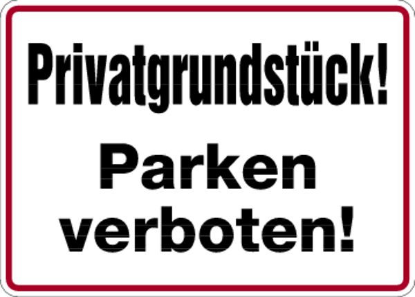 Schilder Klar Parkplatzkennzeichnung Privatgrundstück! Parken verboten, 350x250x0.45 mm Aluminium geprägt, 596/00