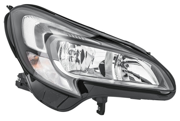 HELLA LED/Halogen-Hauptscheinwerfer, für u.a. Opel Corsa E (X15), für Rechtsverkehr, rechts, 1EF 011 830-061