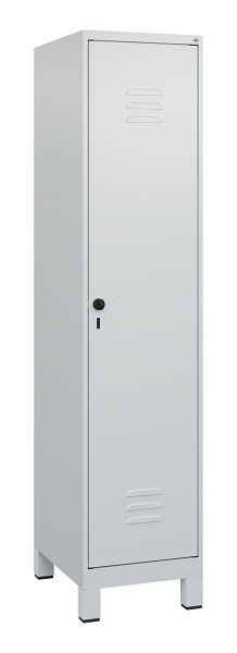 C+P Umkleidespind Classic PLUS mit Mitteltrennwand, Füße, 1800x400x500mm, 7035/7035, Drehriegel, 0800107-12F S10009