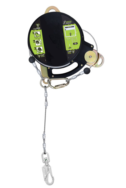 Kratos T-LINE, Höhensicherungsgerät mit doppeltem Sicherheitsseil aus Edelstahl, Länge 24 m, FA6003924S