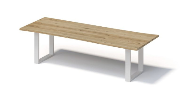 Bisley Fortis Table Natural, 2800 x 1000 mm, natürliche Baumkante, geölte Oberfläche, O-Gestell, Oberfläche: natürlich/Gestell: verkehrsweiß, FN2810OP396