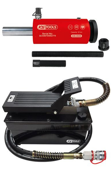 KS Tools Hydraulik- Einheit 32t, mit Luft-Hydraulik-Pumpe, 440.9996