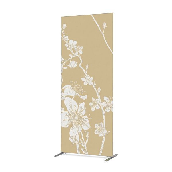 Showdown Displays Textil Raumteiler Deko 100-200 Doppel Abstrakte Japanische Kirschblüte Beige ECO, ZBSLIM100-200-DSI6ECO